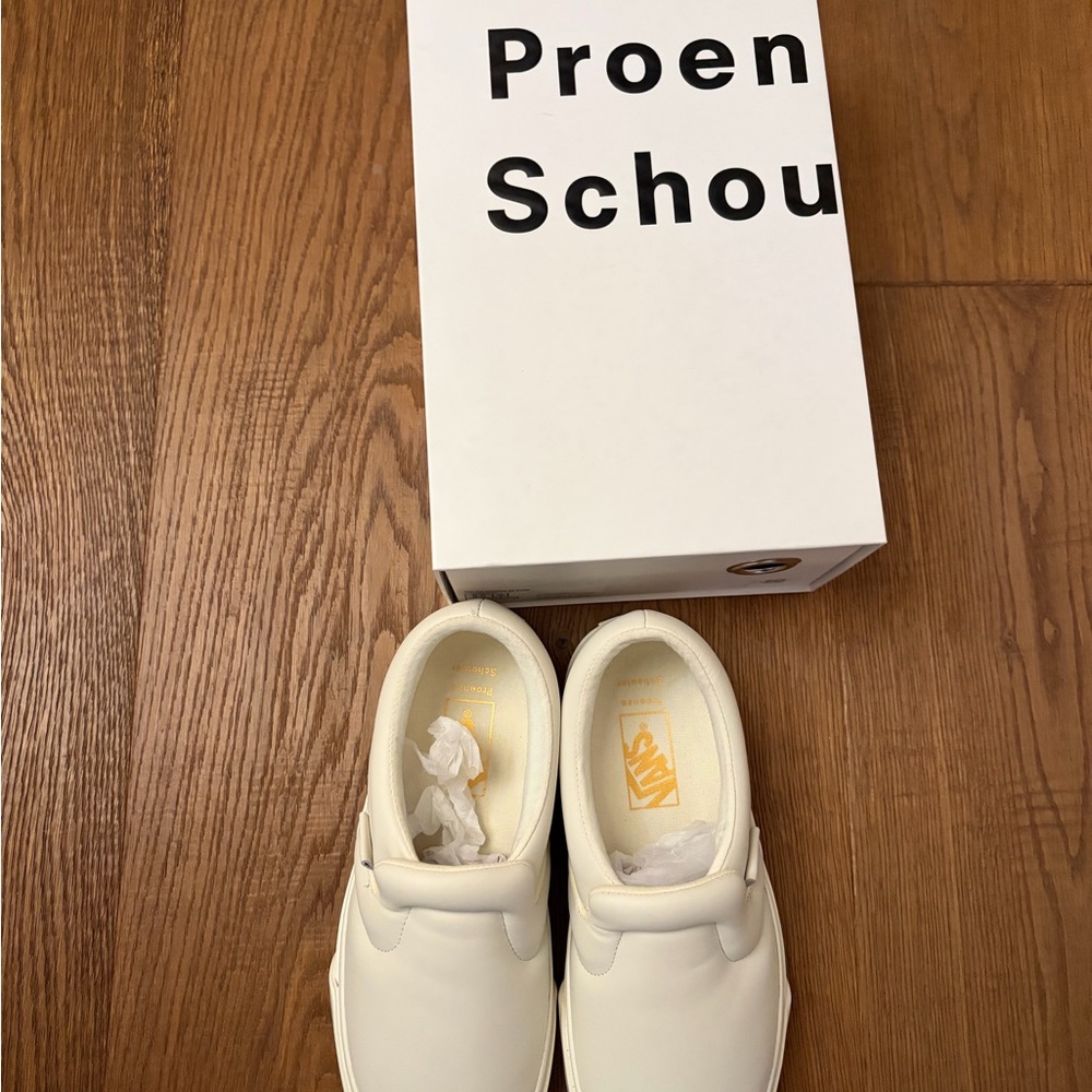 Proenza Schouler x Vans Ecru Slip-On Sneakers - Picture 2 of 8